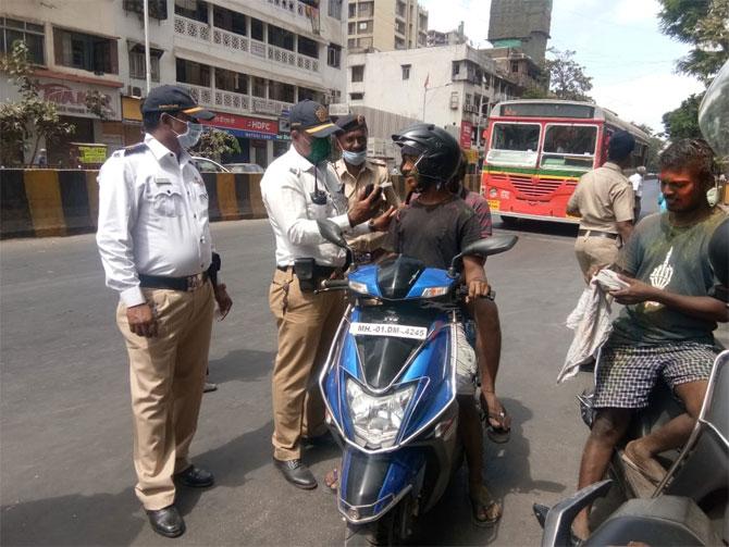 Amid the festive fervour, Mumbai police patrolled at different spots in the city.