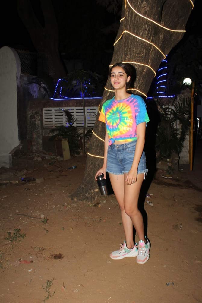 Ananya Panday was also spotted in a tie-dye t-shirt paired with denim shorts in Bandra, Mumbai. On the work front, Ananya will be next seen in Khaali Peeli, opposite Ishaan Khatter.