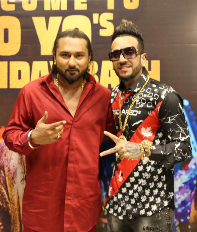 Honey Singh went on to act in films such as Tu Mera 22 Main Tera 22 and Zorawar (which was said to be one of the most expensive Punjabi films to date). However, none of the films helped Honey Singh to recreate the frenzy he so effortlessly triggers off among fans as a singer.
In picture: Honey Singh with Jazzy B at the singer's 37th birthday bash.