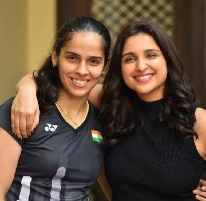 In picture: Saina Nehwal with Parineeti Chopra. The latter played the former in her biopic titled Saina, which was released in March 2021.