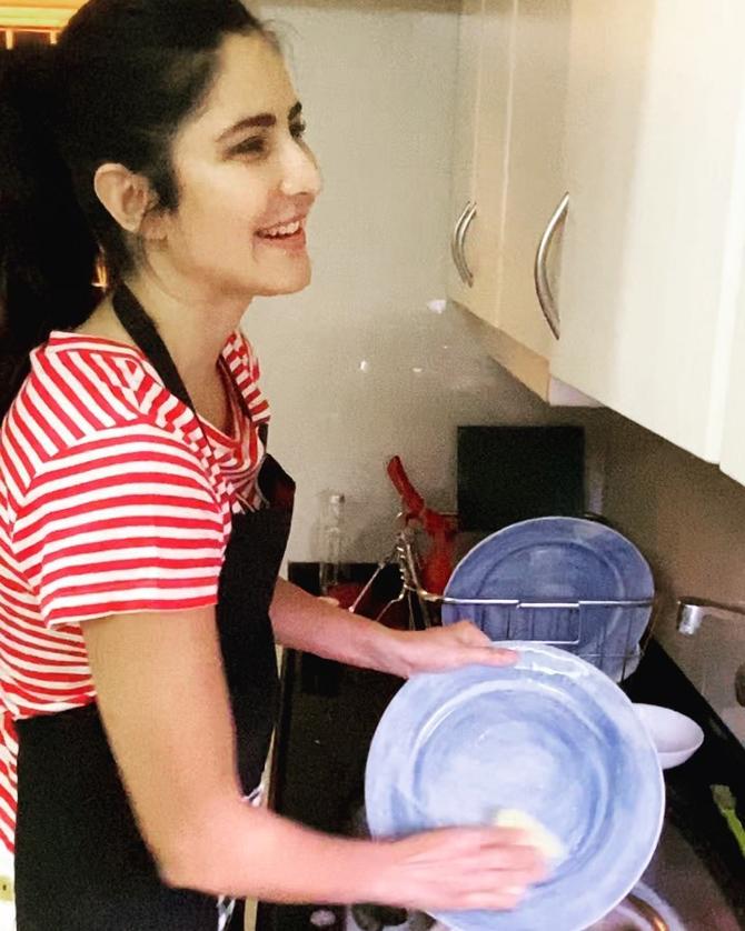 Katrina Kaif: The Sooryavanshi actress seems to be using the quarantine time well, it seems, to hone her skills in household chores. 