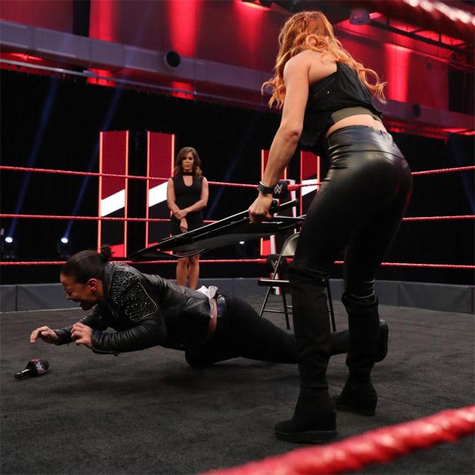 However, 'The Man' came from behind and attacked Baszler with a chair showing no signs of fear. Things have taken another violent turn her again 