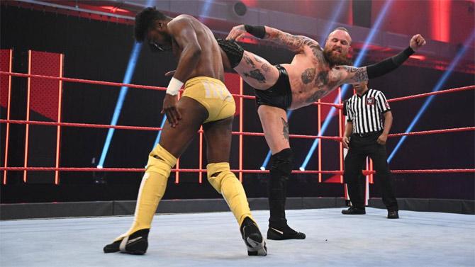 Aleister Black made short work of his opponent on Raw Leon Ruff and finished off with Black Mass. Black will face Bobby Lashley at WrestleMania 36.
