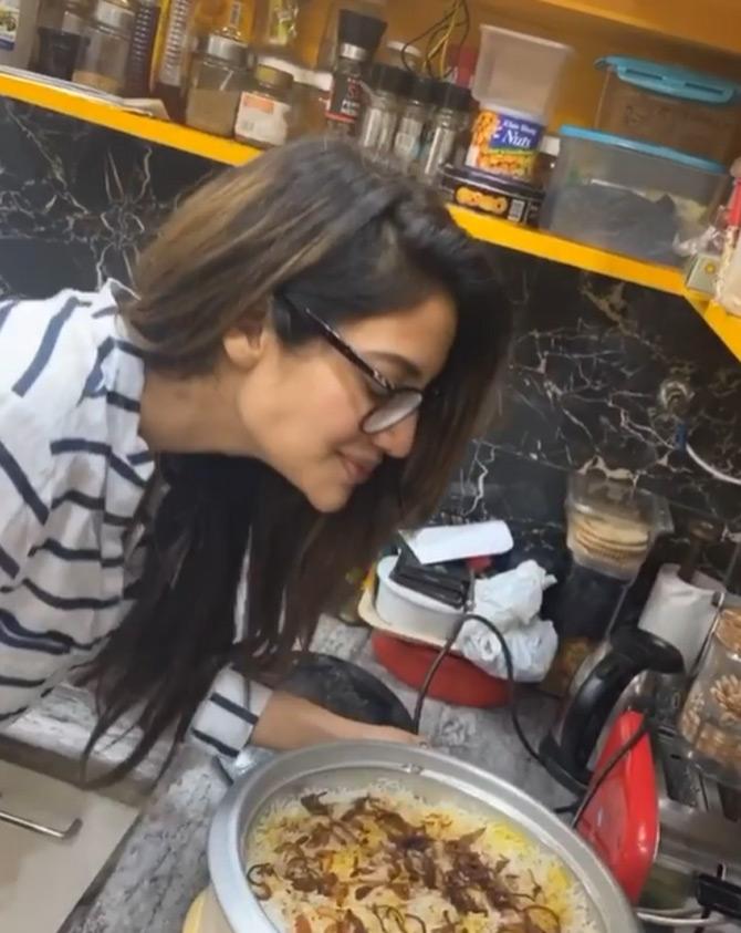 Trinamool Congress MP Nusrat Jahan took to Instagram to show her cooking skills amid the coronavirus outbreak. Nusrat is spending her time by indulging herself in activities such as painting, cooking and playing games.