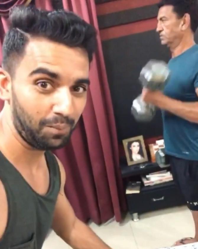 Deepak Chahar further posted a video of him during another workout session at home and he looks pretty excited