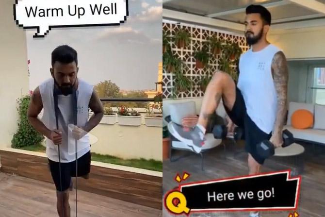 KL Rahul took to Instagram to post a video of him in the middle of some serious workout sessions at home.