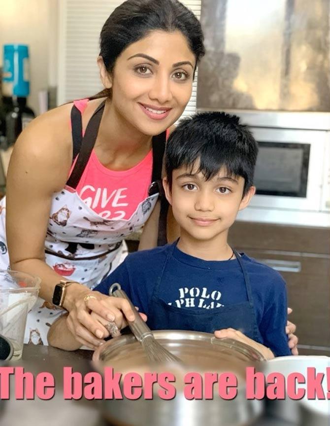 While many are finding ways to keep them occupied during the tough time, Shilpa Shetty Kundra is enjoying some time with son Viaan Kundra. 
