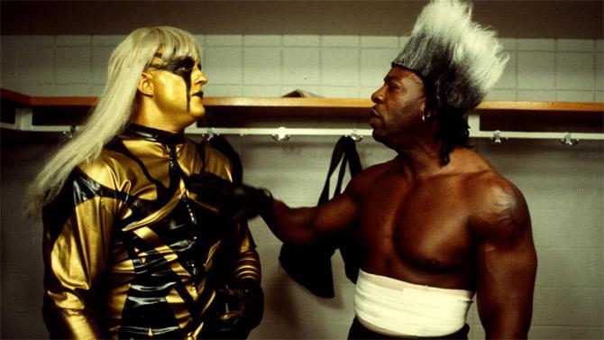 Goldust and Booker T get animated backstage.