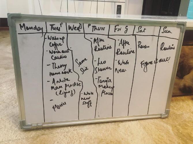 Dhvani Bhanushali: Just like Mika Singh, Dhvani Bhanushali also shared her day-to-day routine on her Instagram account, but with a slight twist. Sharing this picture, she wrote, 