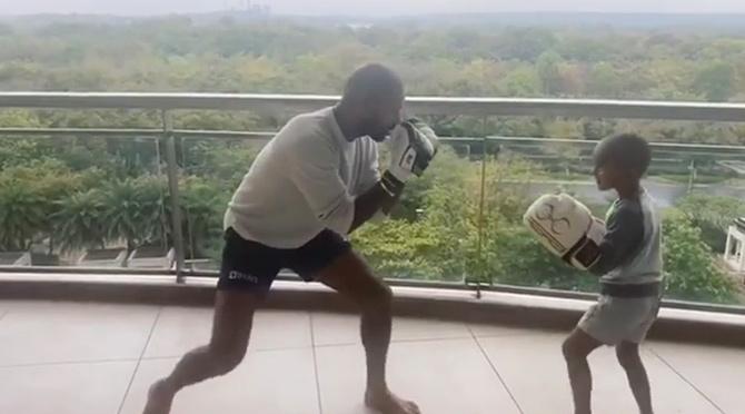 Shikhar Dhawan also posted a video of him along with his son Zoraver practising boxing and wrote, 'Morning session with my boy'