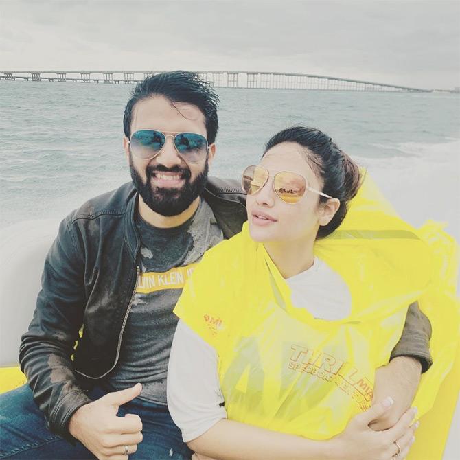 In photo: Nusrat Jahan and Nikhil Jain spell romance in this throwback picture which Nusrat shared. 