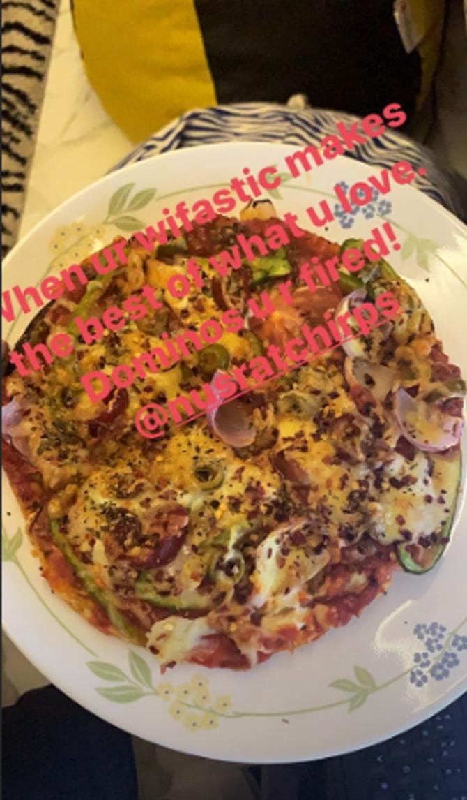 What's more! The basirhat MP also cooked a pizza for Nikhil. Nusrat's husband took to Instagram and shared a picture of the hand-made pizza as his Instagram story. He captioned the post: When ur wifastic makes the best of what u love. Nikhil also said, 