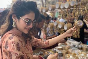 Guess who Nusrat Jahan went choori-shopping with in Hyderabad?