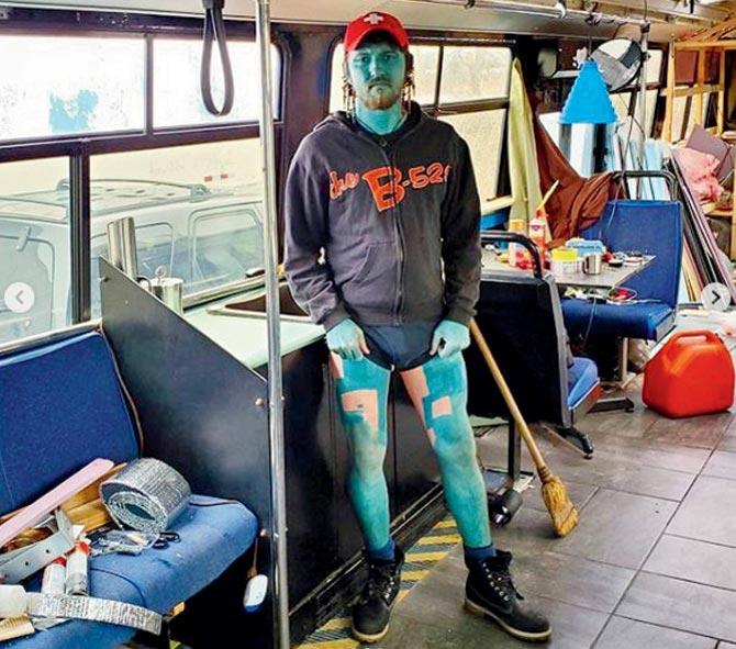 Donnie Snider, 26, started permanently colouring his body blue three years ago. Pic/@trism_driver, Instagram