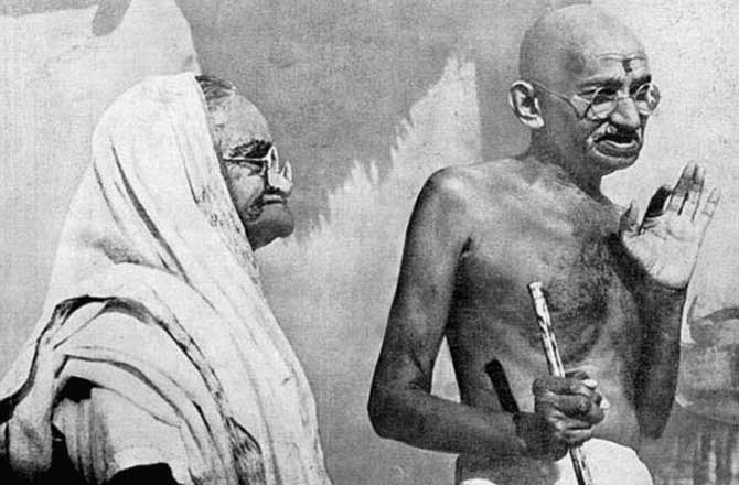 Kasturba and Mahatma Gandhi