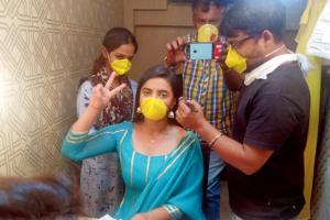 Coronavirus scare: Meera Deosthale and Sanjay Gagnani cover up on set