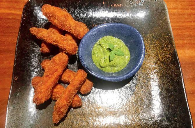 Fish fingers with mint mayo