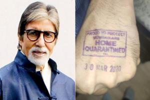 Amitabh Bachchan gets a 'Home Quarantined' stamp on his hand