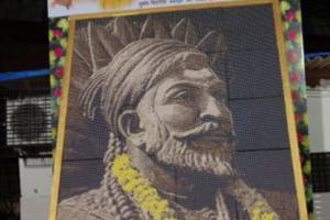 Mumbai: Animator makes mosaic portrait of Chhatrapati Shivaji