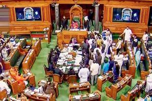 Seven Congress members suspended from Lok Sabha