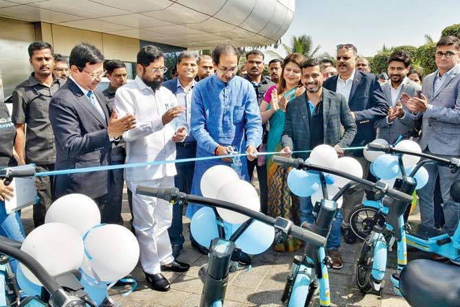 Chief Minister Uddhav Thackeray inaugurated MMRDA’s project with  Yulu for a pilot e-bike scheme in BKC earlier this month