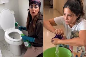 Bollywood and Television actors enjoy household chores during self-quarantine