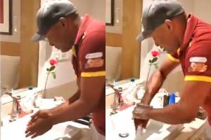 Brian Lara shows us how to wash our hands properly!