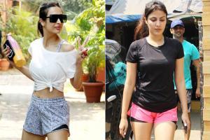 Work out! Sushant Singh Rajput, Rhea Chakraborty  snapped outside gym