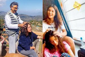 Here's how Neena Gupta and Nupur Sanon are enjoying a head massage!