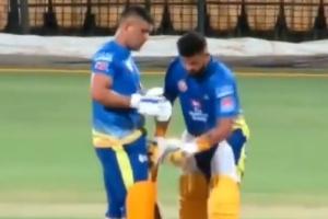 Raina accidentally touches Dhoni's bat; here's what he did next