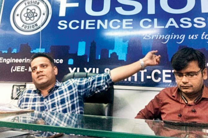 Raj Giri (left) and Sushant Das at Fusion Science Classes in Dahisar East