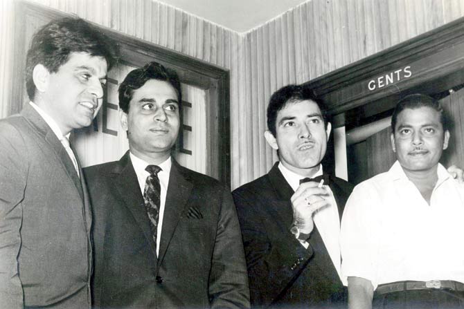 With Dilip Kumar, Raaj Kumar and director C V Sridhar