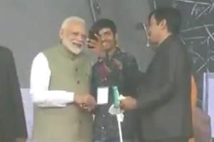 Visually-challenged youth takes selfie with PM Narendra Modi