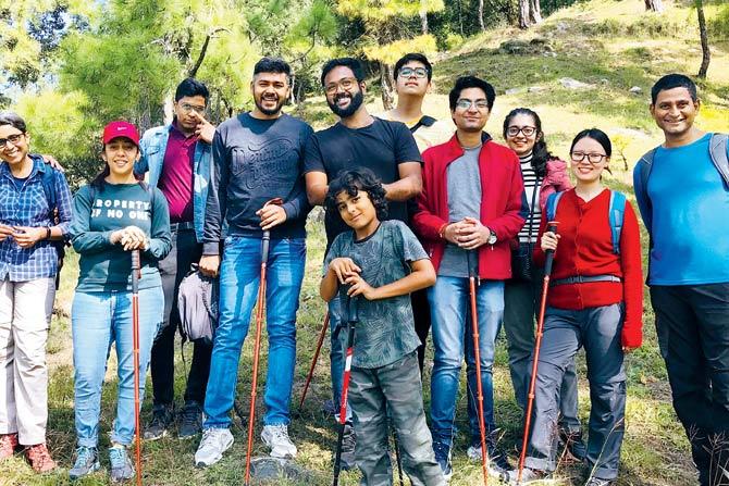 Loki Madireddi (fifth from left) with MasterChef India Season 6 winner Abinas Nayak (fourth from left) at a retreat in Binsar organised for the winner of the first Loki Cooks Fellowship; Madireddi, who hails from Mysore, was a contestant on MasterChef Australia in 2018