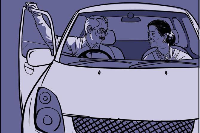 On Monday, Uran resident Balkrishna Bhagat, 63, came to Ulwe’s Sector 19 with his wife Prabhavati. Around 2.15 pm, the couple reached Bank of Maharashtra where Bhagat had some work. He asked Prabhavati to wait outside in the car while he finished his errand. To keep the car’s AC on, he left the car keys in the ignition. All the while, the couple’s movements were being monitored by a man standing nearby.