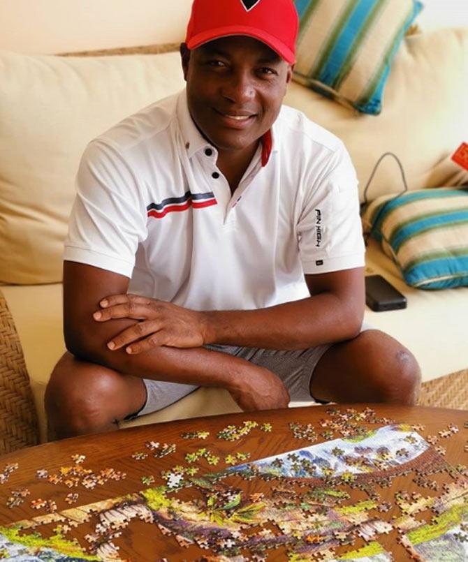 Regarded widely as the best left-handed batsman to ever play cricket, Brian Lara holds several batting records in the game.
In pic: Lara during the COVID-19 lockdown