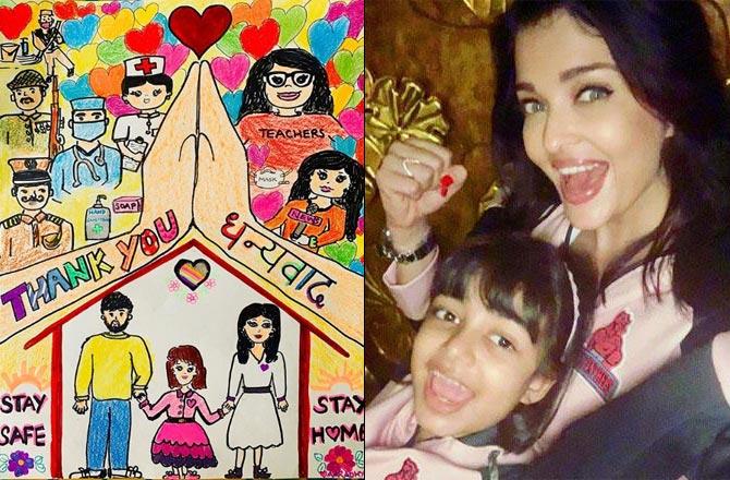 One of the sweetest star kids in the industry, Aishwarya Rai Bachchan and Abhishek Bachchan's daughter Aaradhya put her drawing skills to use to thank the COVID-19 warriors. The cutie thanked cops, doctors, nurses, teachers, journalists and other essential services professionals through her art.