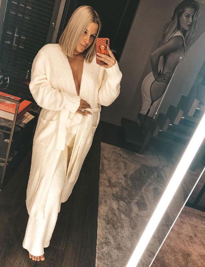 Dominika Cibulkova shared this photo of her in her nightwear at home and wrote, 