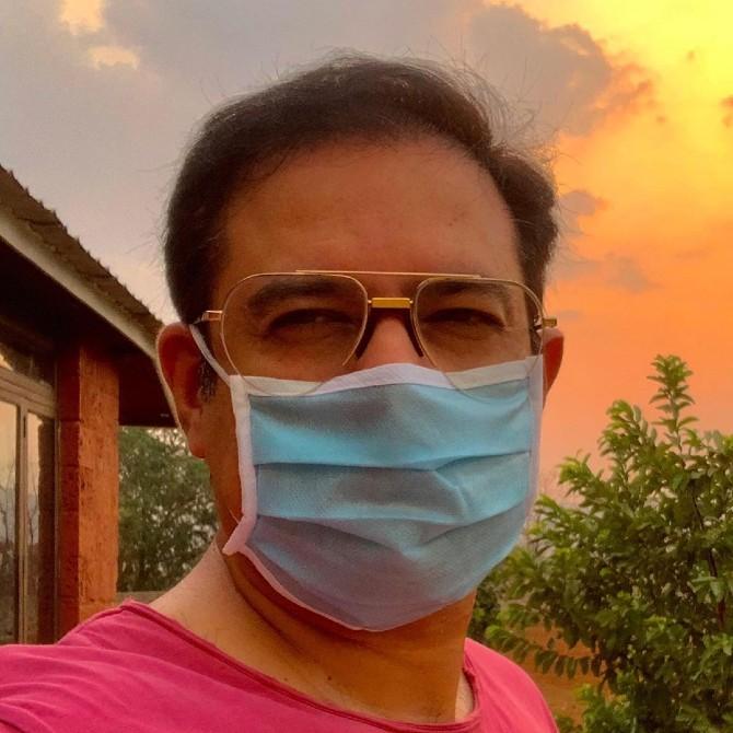 Atul Agnihotri also shared a picture of himself giving us a glimpse of Arpita Farms. 