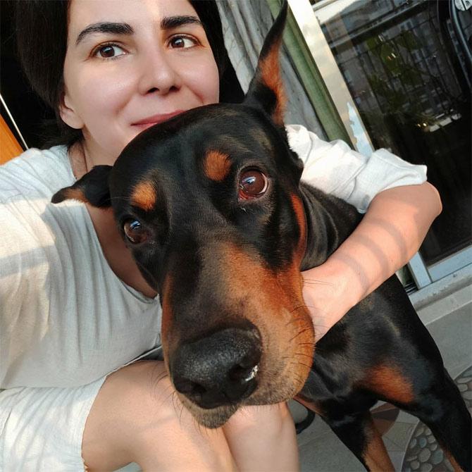 And she has a pet too! 