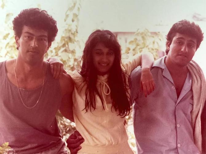 In picture: A young Vindu Dara Singh with his friends. He captioned the picture: #ThrowbackThursday One lazy day ..... Long back before Lucky Morani and Mohammed Morani got married
