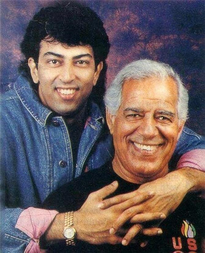 Born on May 6, 1964, Vindu Dara Singh is the son of former wrestling champion and actor Dara Singh Randhawa. Vindu's birth name is Virendra Singh Randhawa. Vindu has three sisters, one brother and one half-brother from Dara Singh's second marriage. (All photos/Vindu Dara Singh's official Instagram account)
In picture: A young Vindu with his father Dara Singh.