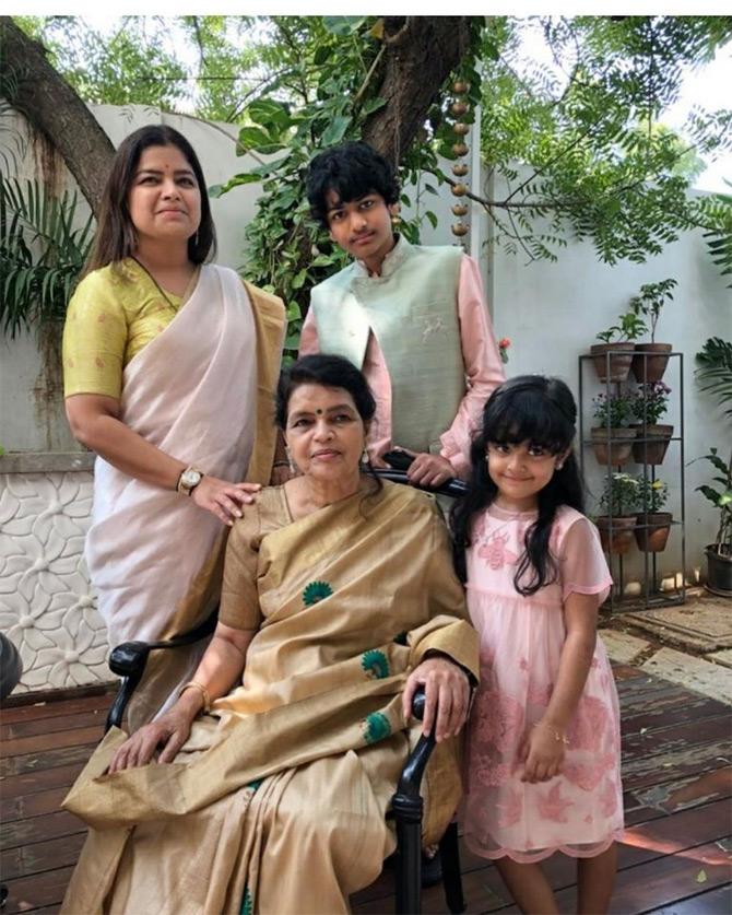 BJP leader and Mumbai North Central MP Poonam Mahajan, who is a mother of two, wished her mom Rekha Mahajan on the occasion of Mother's Day. Poonam Mahajan also shared a three-generation family picture featuring her mom, son Aadya, and daughter Avika besides herself. While sharing the beautiful family picture, Poonam wrote: With the Mothership! She also ended her caption with the hashtag Aai, and happy mothers day!