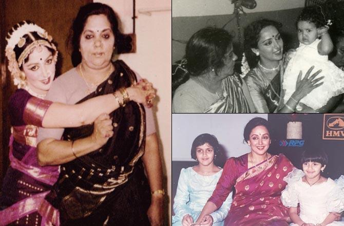 On the occasion of Mother's Day, veteran actor Hema Malini shared a priceless throwback picture of herself with her mom and daughters, saying 