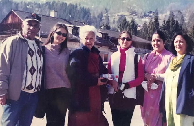 Preeti Jhangiani has also been sharing throwback photos from her film shoots. She shared this one of her with late filmmaker Yash Chopra and others from the sets of Mohabbatein in Switzerland and wrote, 