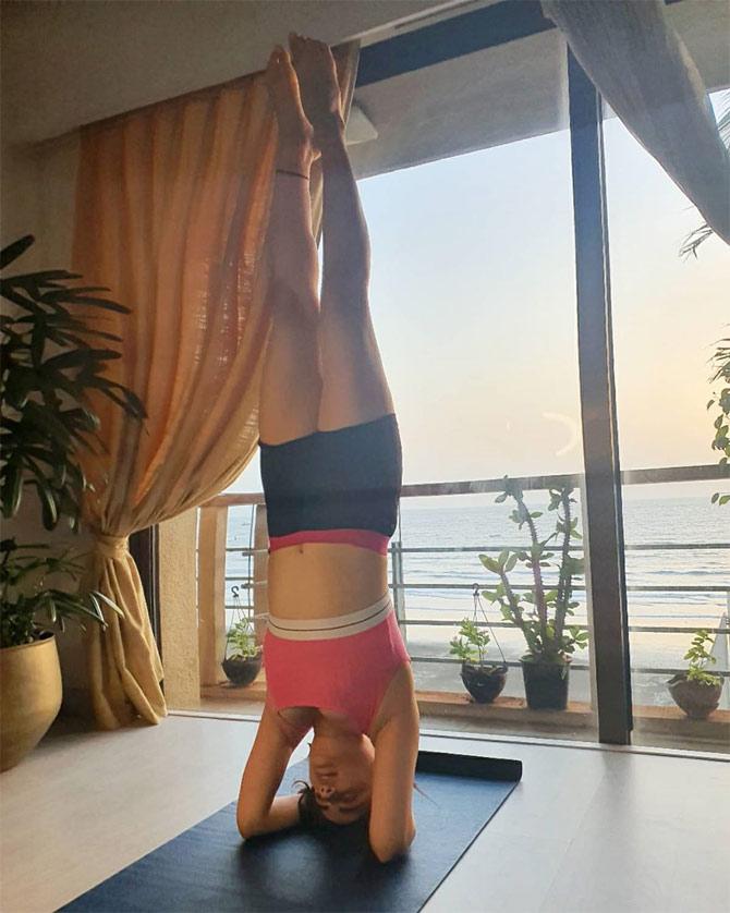 Yoga is also on her mind as she spends her lockdown days sitting at home and being positive. 