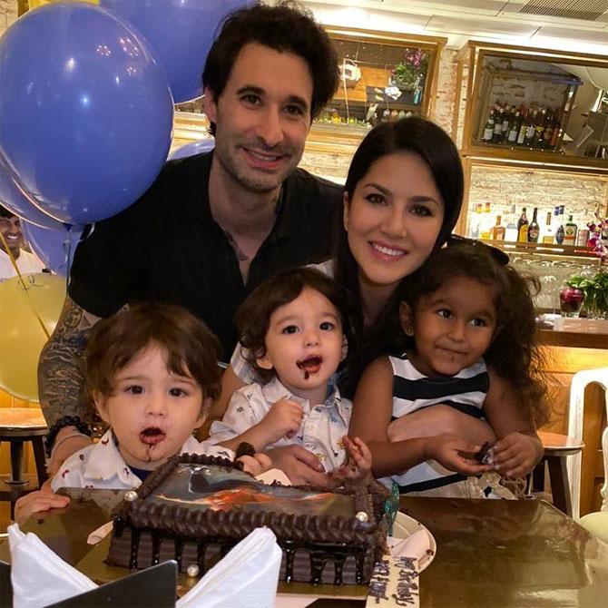 Talking about handling mommy duties like say, changing diapers?, Sunny Leone said, though she doesn't want to praise herself, she thinks she is doing really well and so is Daniel. 