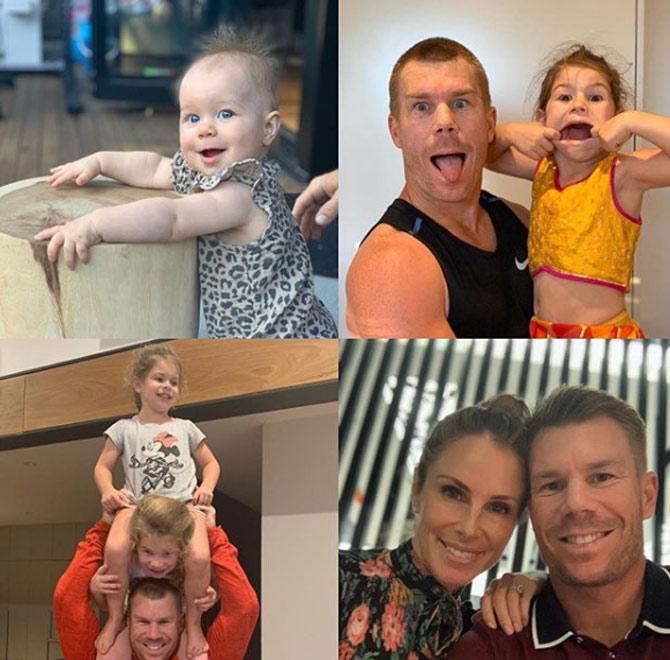 During the lockdown, David Warner shared a collage of him spending time with his girls - wife Candice and their three daughters and wrote, 