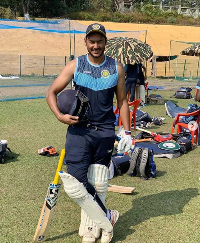 Asad has clearly followed in his father Azhar's footsteps as he too plays cricket at national level.
Asad captioned this photo: Good practice session before the game #practice #nets #agartala #teammates #cricket