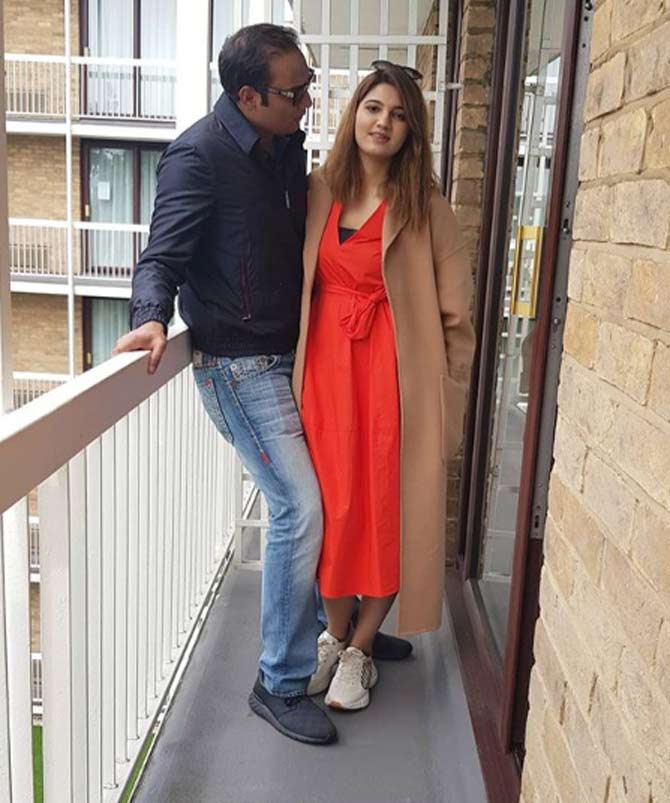 In picture: Asaduddin and Anam Mirza caught in a candid moment during a holiday in London. Asad can't seem to take his eyes of his love.